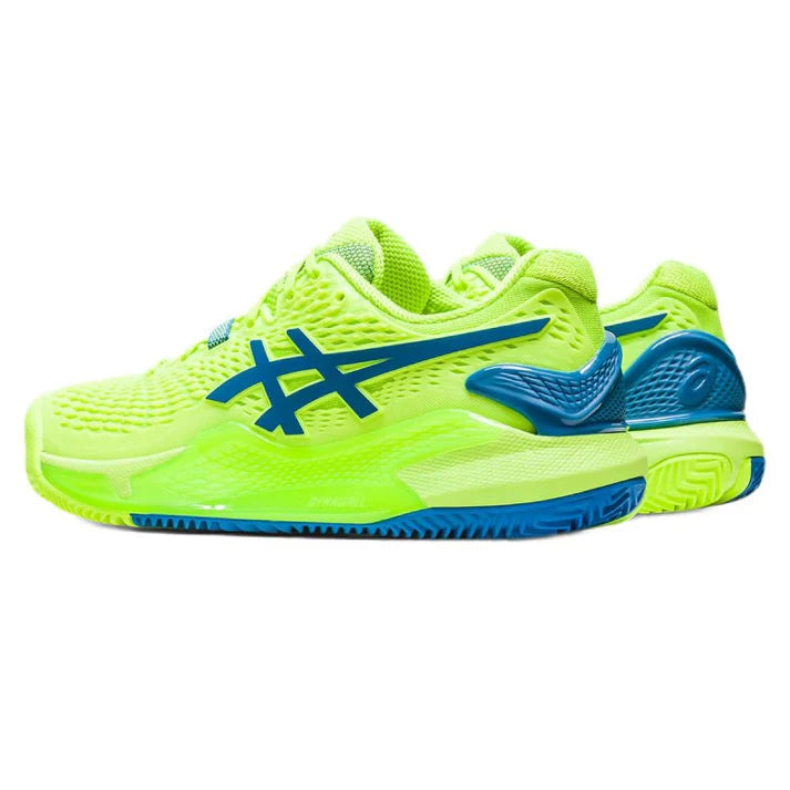Asics Womens Gel Resolution 9 Hazard Green Reborn Blue