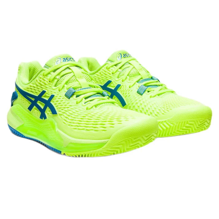 Asics Womens Gel Resolution 9 Hazard Green Reborn Blue