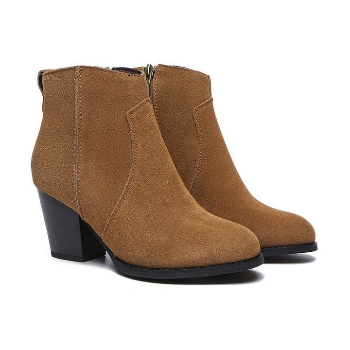 TARRAMARRA Ankle Leather Heel Boots Women Velora Chestnut