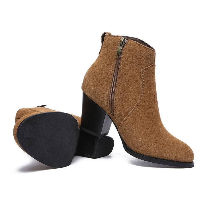 TARRAMARRA Ankle Leather Heel Boots Women Velora Chestnut