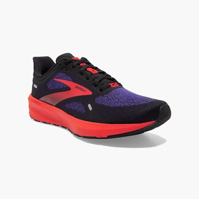 Brooks Women's Launch 9 Medium Width Running Shoes - Black/Deep Blue/Red
