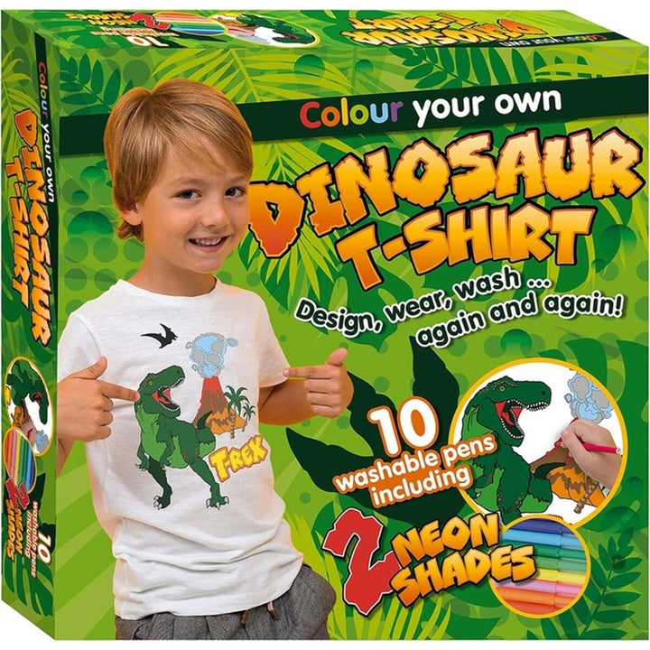 Bookoli Fun Box 7: Colour Your Own Dinosaur T-Shirt Craft Activity Kit Kids