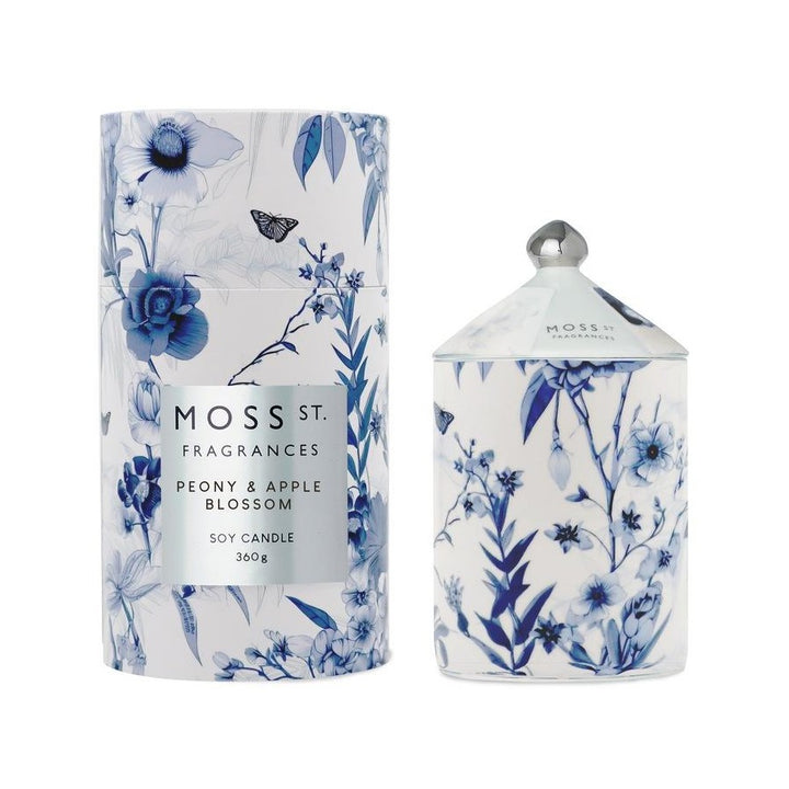 Moss St. Fragrances Peony & Apple Blossom Large Ceramic Candle 360g