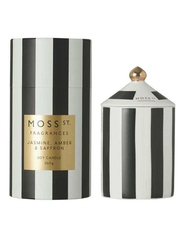 Moss St. Fragrances Jasmine, Amber & Saffron Large Ceramic Candle 360g