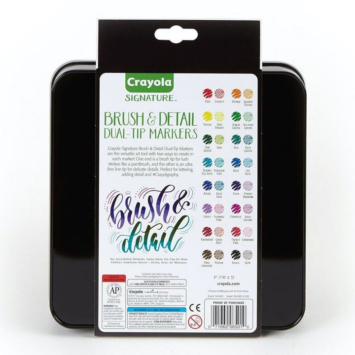 Crayola Signature Brush & Detail Dual Tip Markers 16yrs