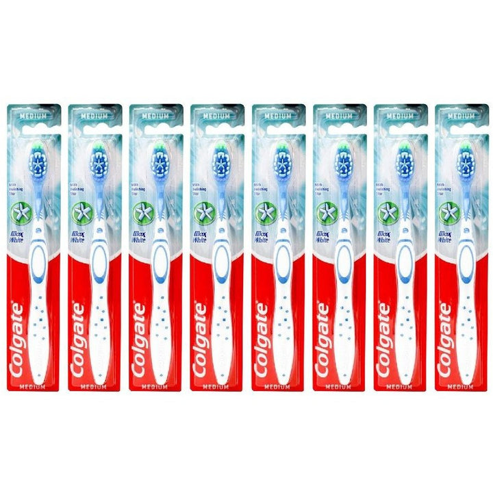 8X Colgate Toothbrush Max White Polishing Star Medium