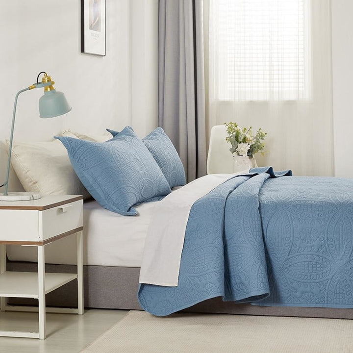 Lisbon Coverlet Set Blue