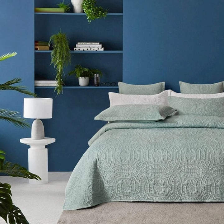 Lisbon Coverlet Set Sage