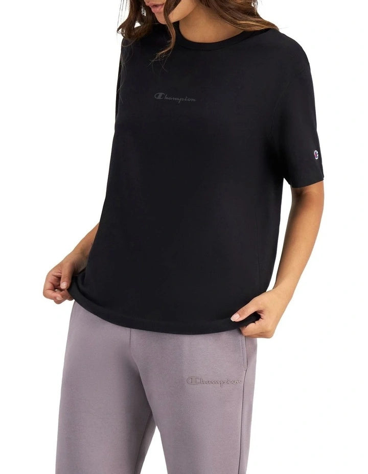 Champion Women's CH SCR SS Tonal Tee - Pewter Blue