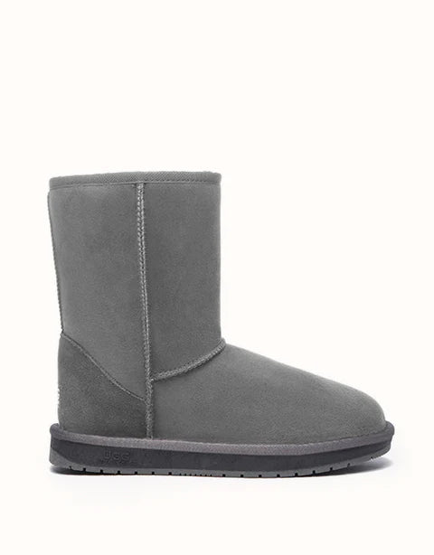 UGG Unisex Sheepskin Short Classic Water Resistant High Top Boots Grey