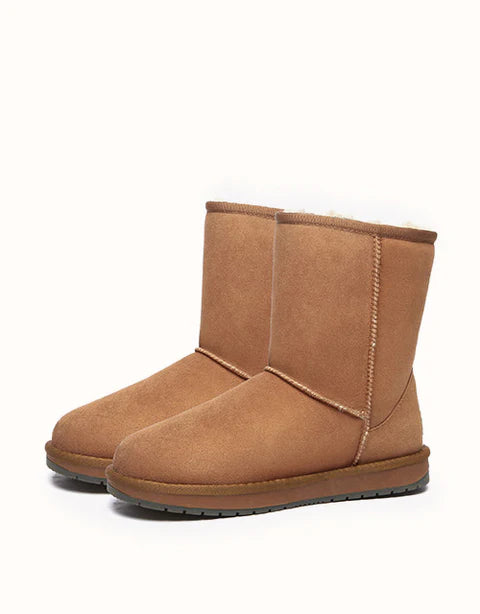UGG Unisex Short Classic Suede Water Resistant Boots Chestnut