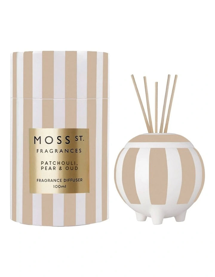 Moss St. Fragrances Patchouli, Pear & Oud Mini Ceramic Diffuser 100ml