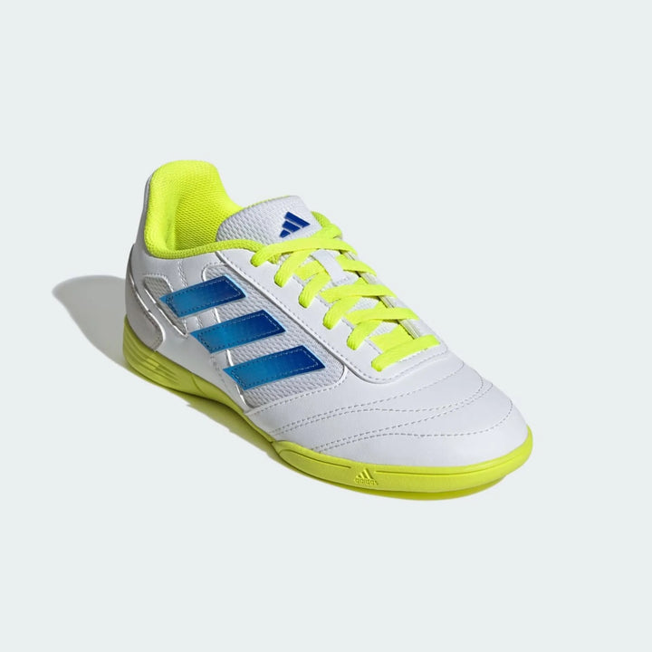 Adidas Junior Boys Super Sala II Indoor Football Boots - White/Blue/Yellow