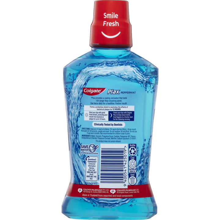 2X Colgate Plax Gentle Mint Mouthwash 500ml