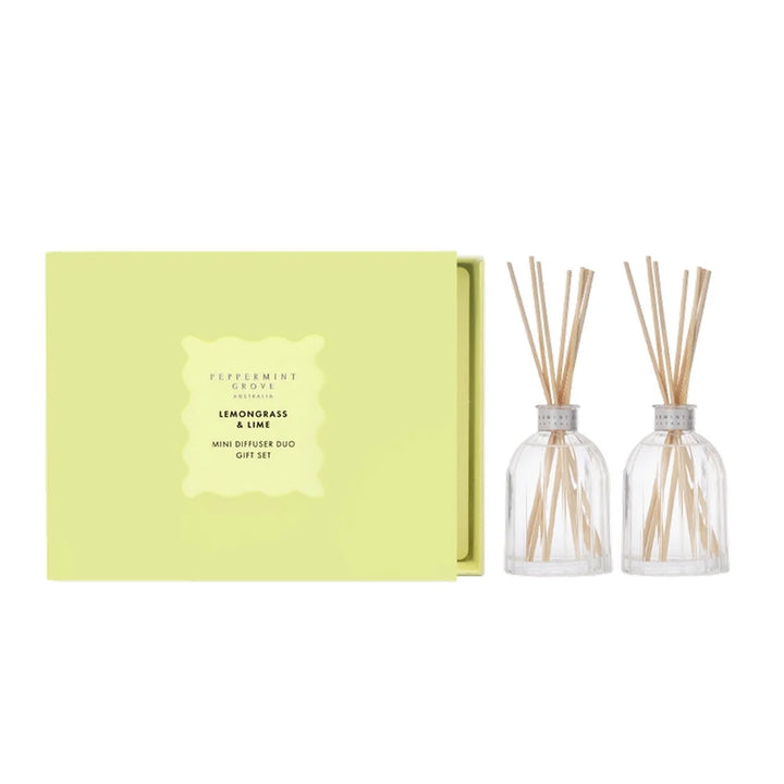 Peppermint Grove Lemongrass & Lime Mini Diffuser Duo Gift Set