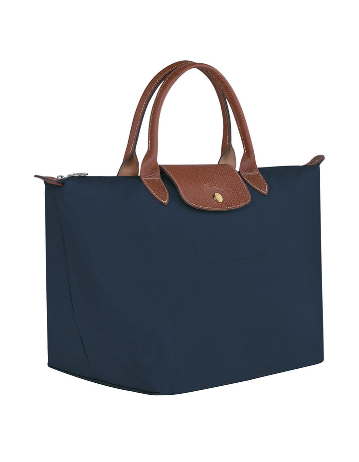 Longchamp Wo Le Pliage Original Medium Handbag Top Short Handle - Navy
