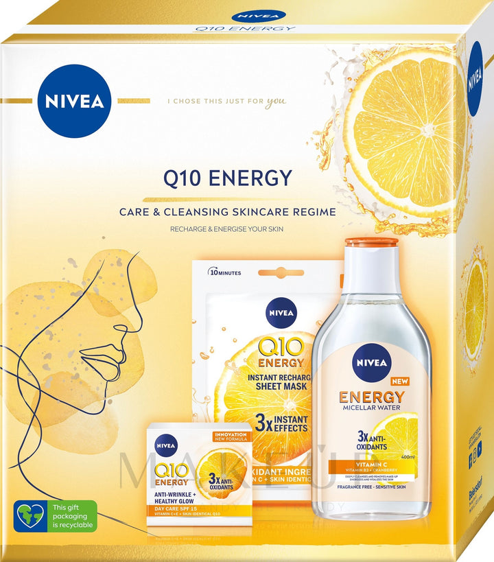 Nivea Q10 Energy Skin Care Instant Recharge Care Set