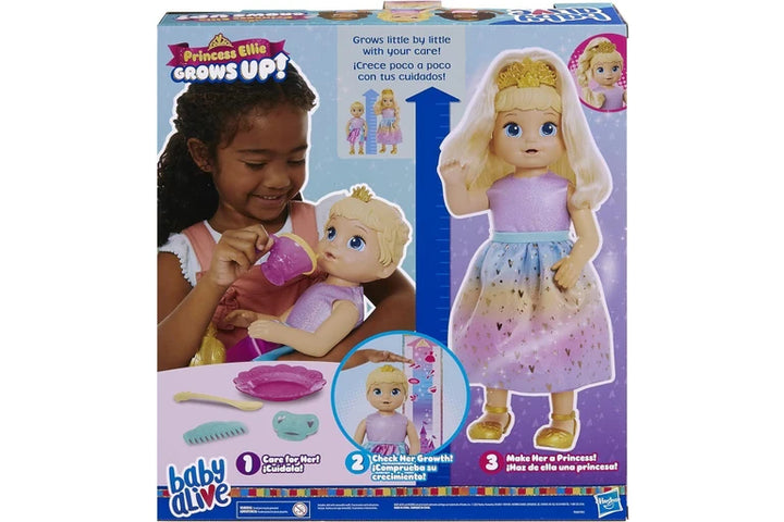 Baby Alive Princess Ellie Blonde Hair Grows Up Doll Play