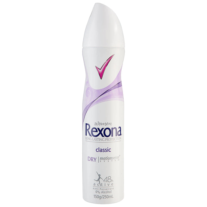2X Rexona Women Classic Dry Antiperspirant Aerosol spray 250ml