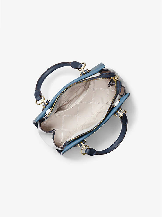 Michael Kors Women's Marilyn Small Color-Block Saffiano Leather Crossbody Bag - French Blue Multicol