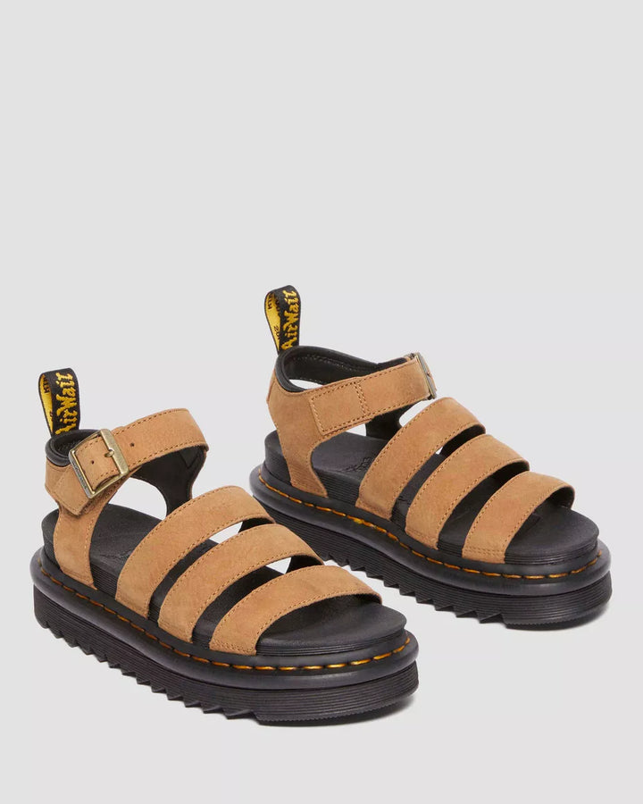 Dr. Martens Blaire 3 Strap Sandal Tumbled Nubuck Leather - Savannah Tan