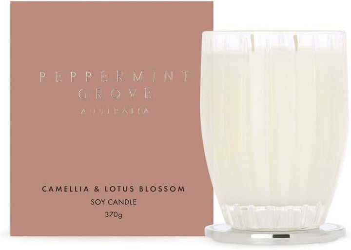 Peppermint Grove Fragrances Camellia & Lotus Blossom Large Soy Candle 370g