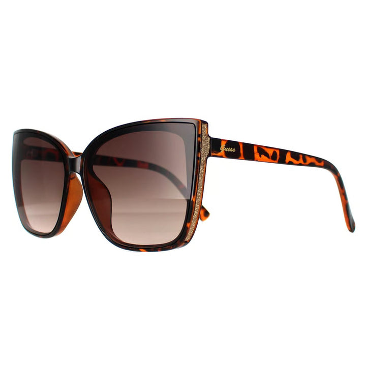 Guess Butterfly Sunglasses Dark Havana Brown Gradient Lense S 52F