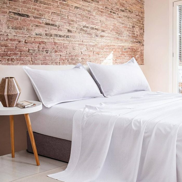Cleverpolly Vintage Washed Microfibre Sheet Set King Single White