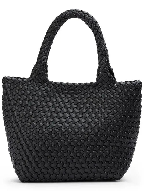 Tony Bianco Zebra Woven Tote Bag Black