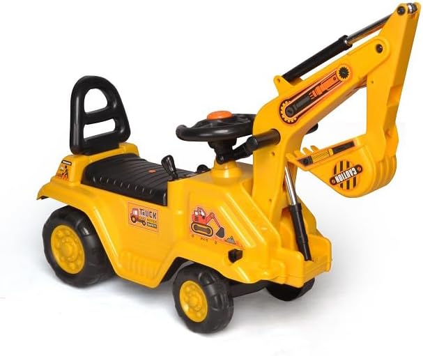 Lenoxx Ride-on Childrens Excavator With Dual Operation Levers to Scoop in Yellow