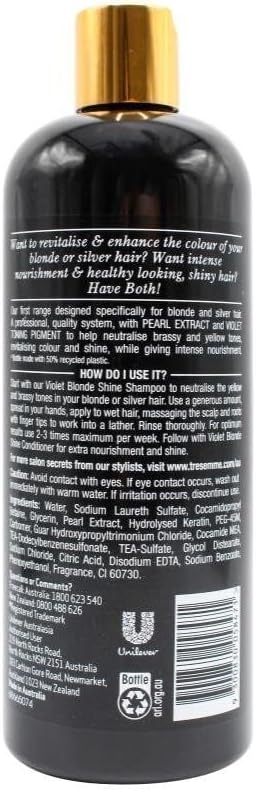 3X Tresemme Pro Collection Violet Formula Blonde Shine Toning Shampoo 675ml