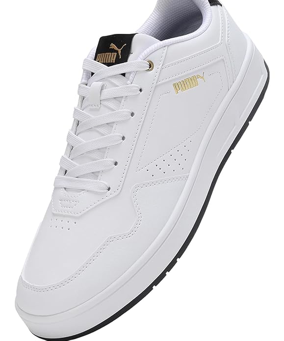 Puma Unisex Court Classic Sneakers - White/Black/Gold