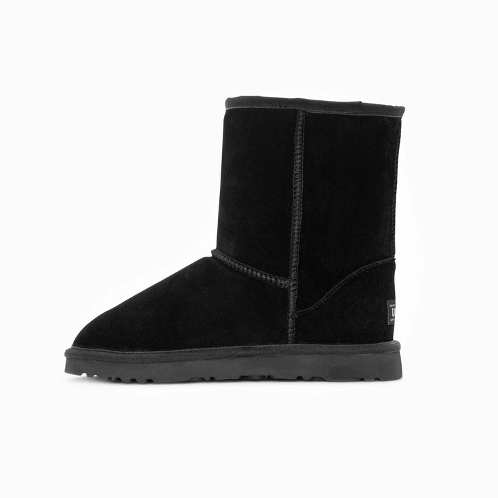 Ozwear Ugg Classic Unisex Short Cow Suede Boots Black