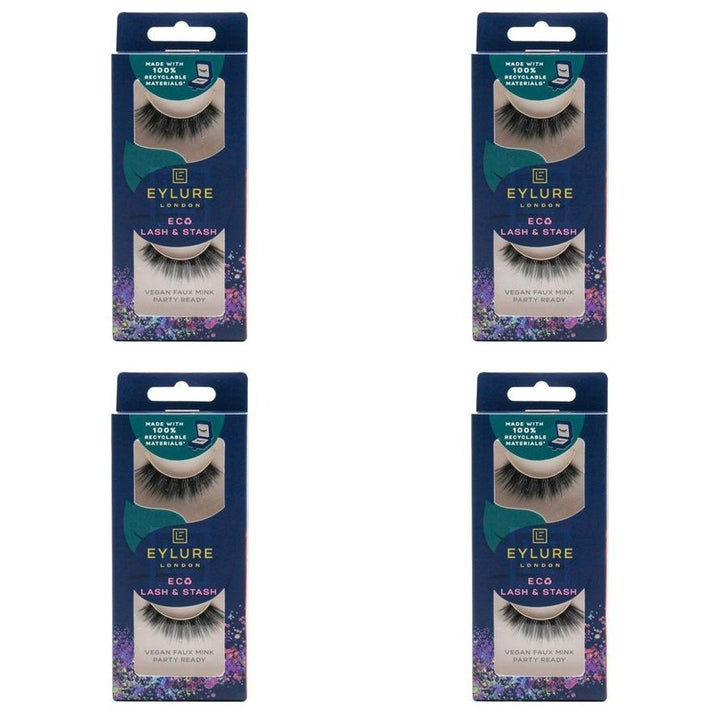 4X Eylure London Lash And Stash Vegan Faux Mink go To Lashes