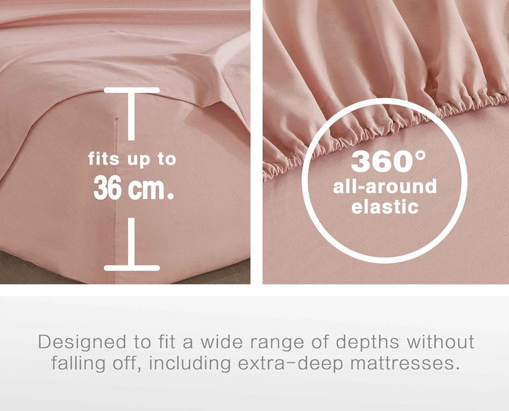 Cleverpolly Vintage Washed Microfibre Sheet Set King Single Pink