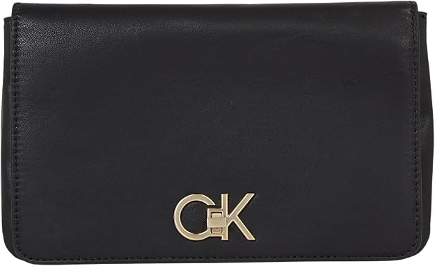 Calvin Klein Re-lock Double Gusett Xbody Bag - Black