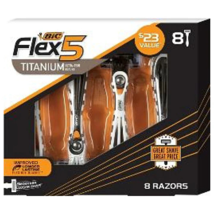 BIC Flex 5 Men's 5-Blade Disposable Razor 8 pack