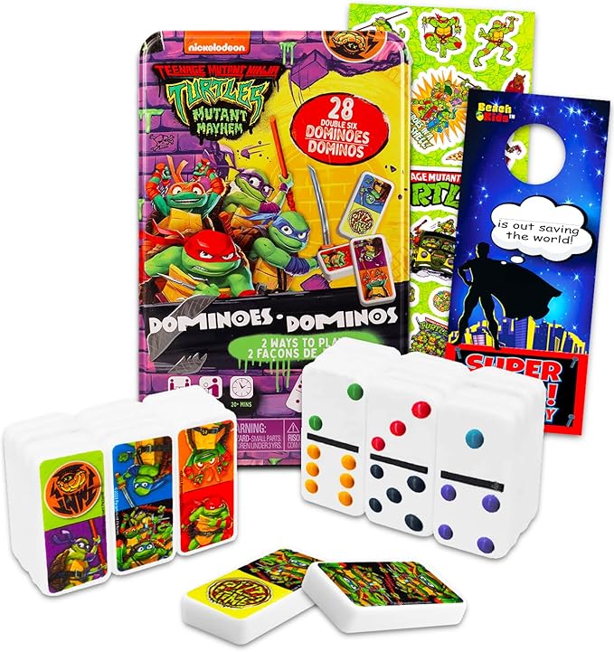 Teenage Mutant Ninja Turtles Mayhem 28 Double Six Dominoes