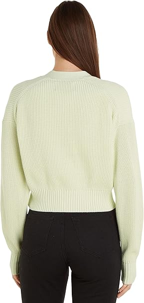 Calvin Klein Jeans Women's Chunky Cardigan Canary Green