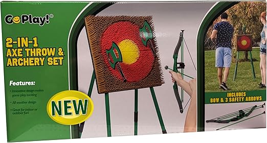Go Play! 2 in 1 Axe Throw and Archery Set