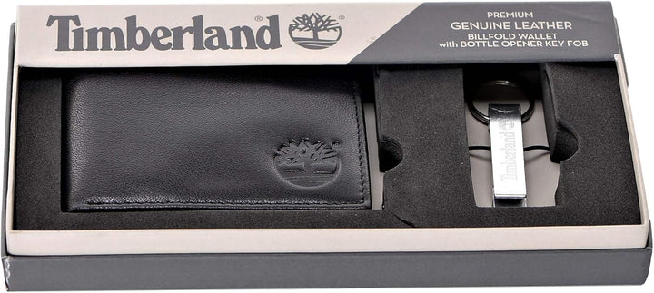 Timberland Men's Leather Wallet With Pop Opener Boxed Black
