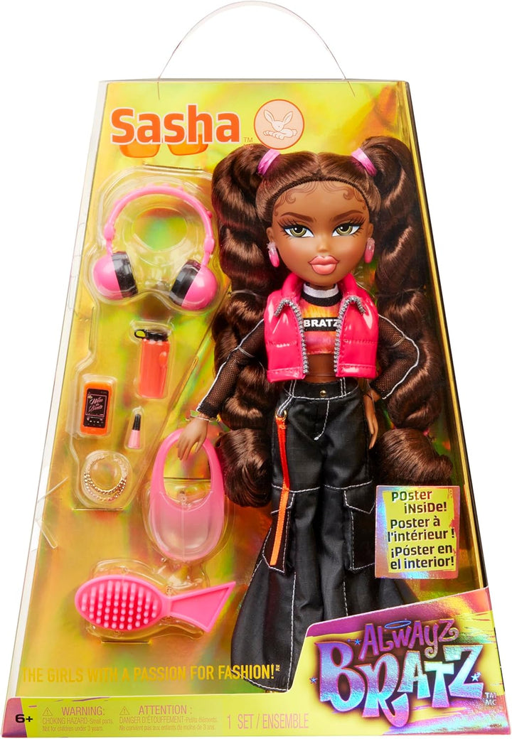 Alwayz Bratz Sasha Fashion Doll with 10 Accessories & Poster