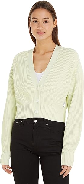 Calvin Klein Jeans Women's Chunky Cardigan Canary Green