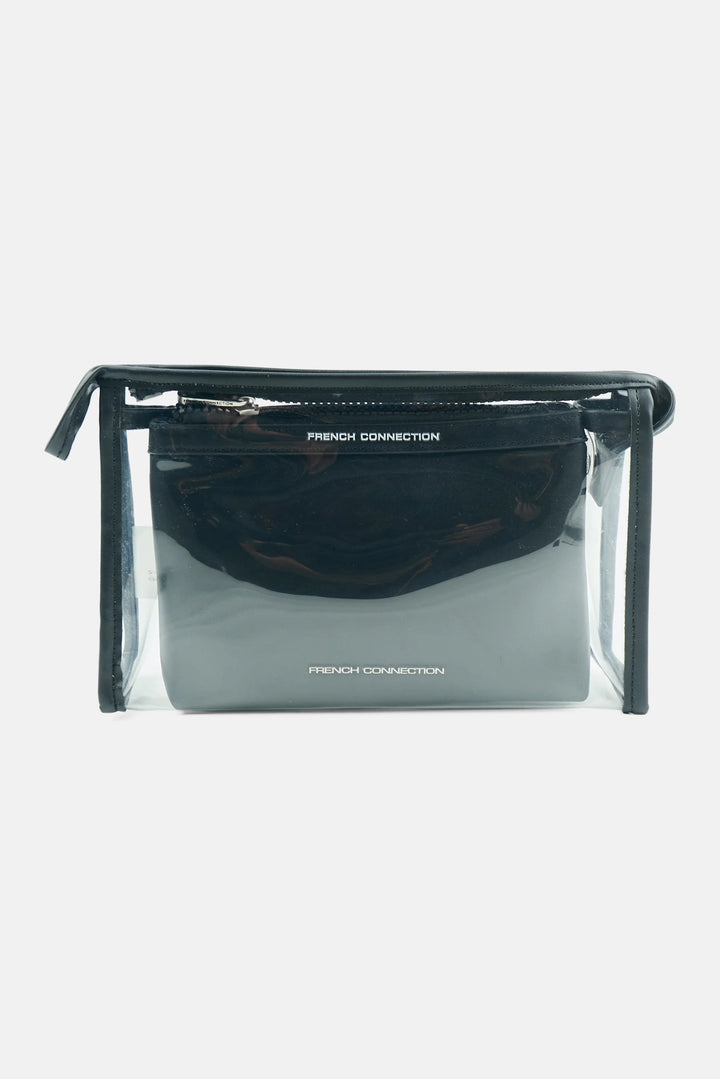 French Connection Freya 2 In 1 Cosmetic Bag Set Black