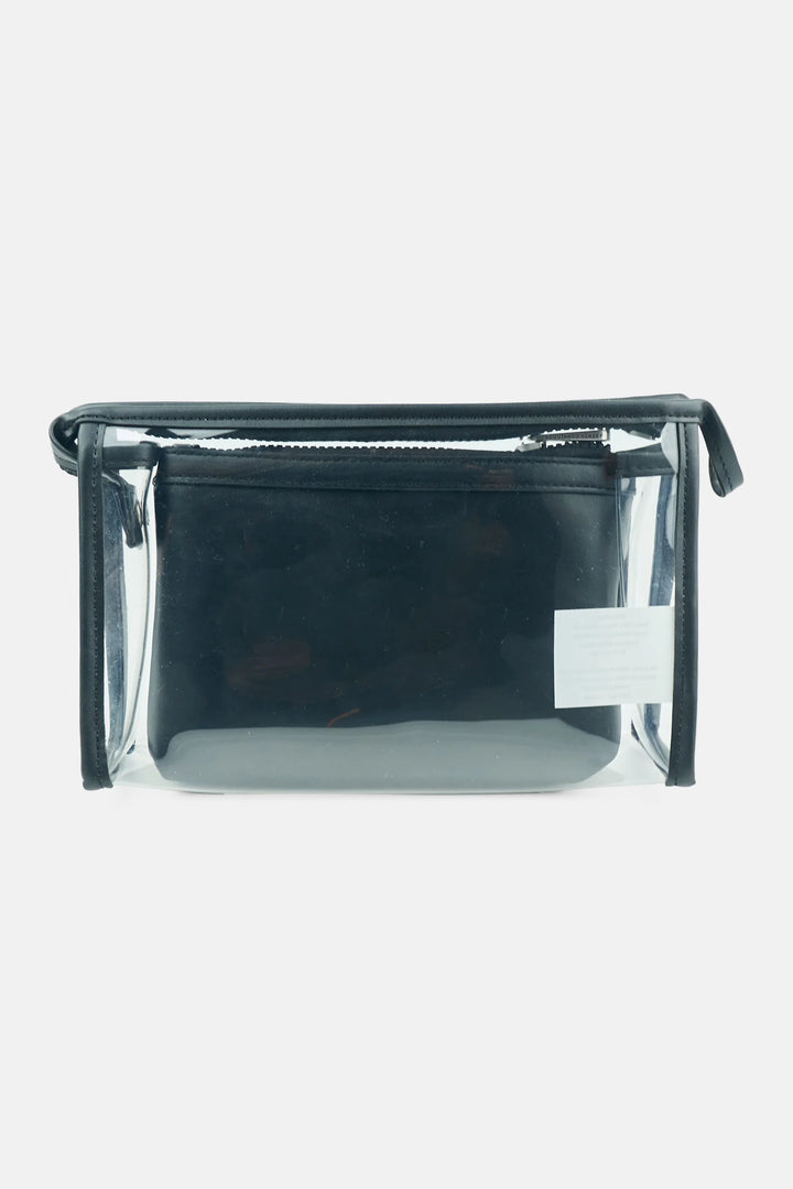 French Connection Freya 2 In 1 Cosmetic Bag Set Black