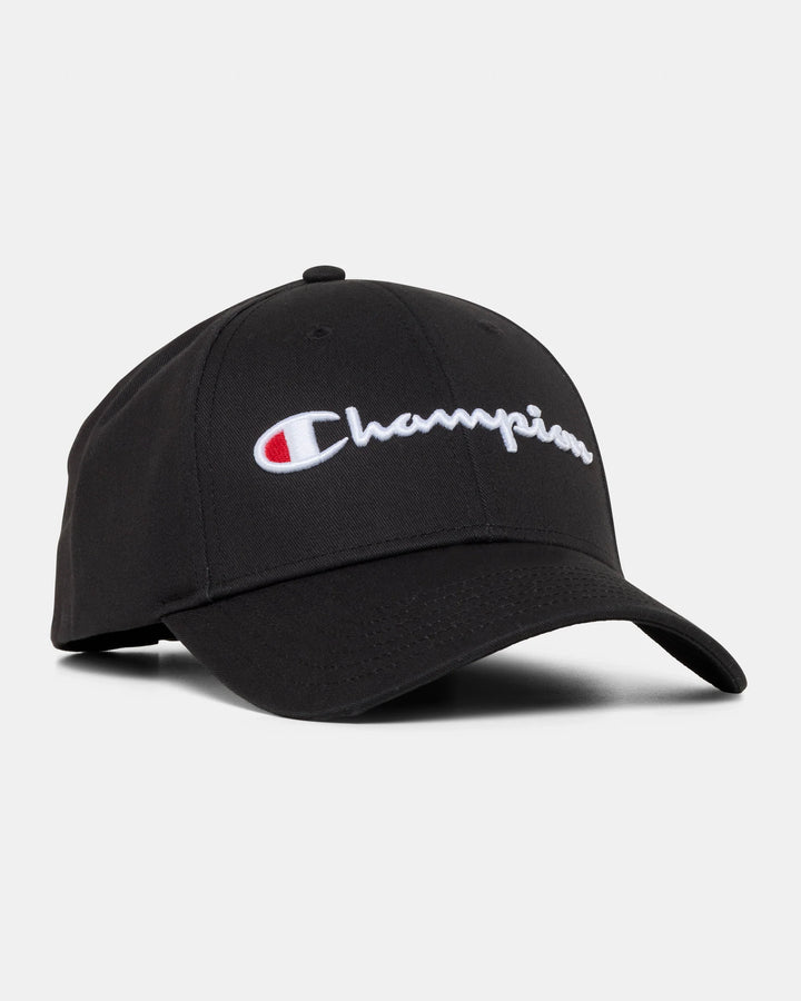 Champion Unisex Sports Script Cap - Black