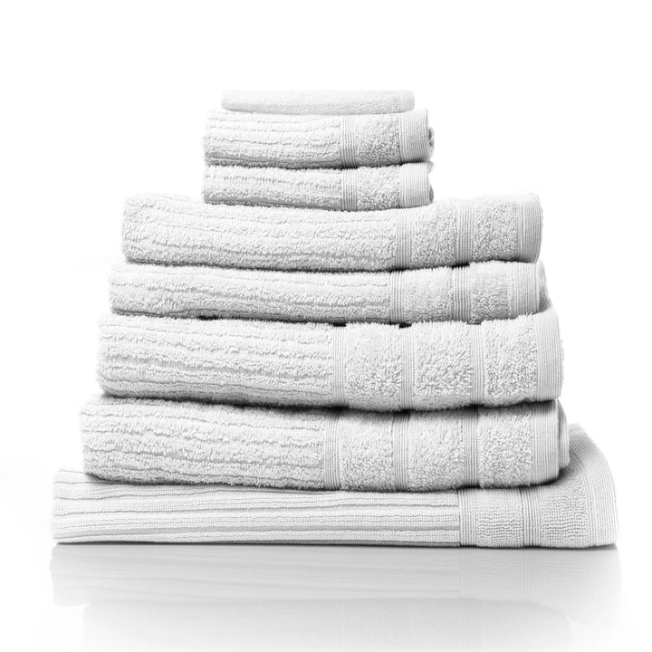 Royal Comfort Luxury Egyptian Cotton 8pc Towel Set 600gsm White