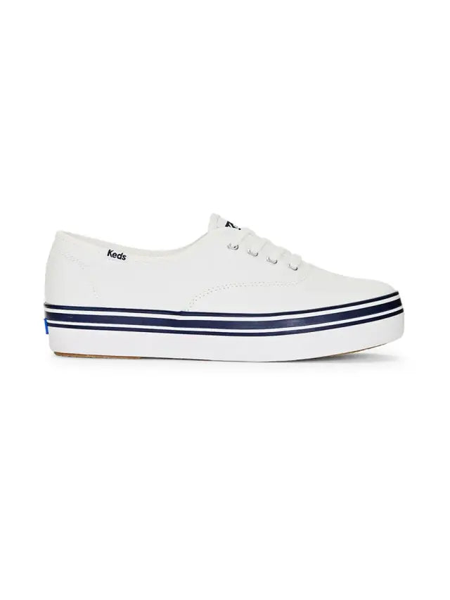 Keds Women's The Platform Canvas Stripe Foxing Sneakers - White