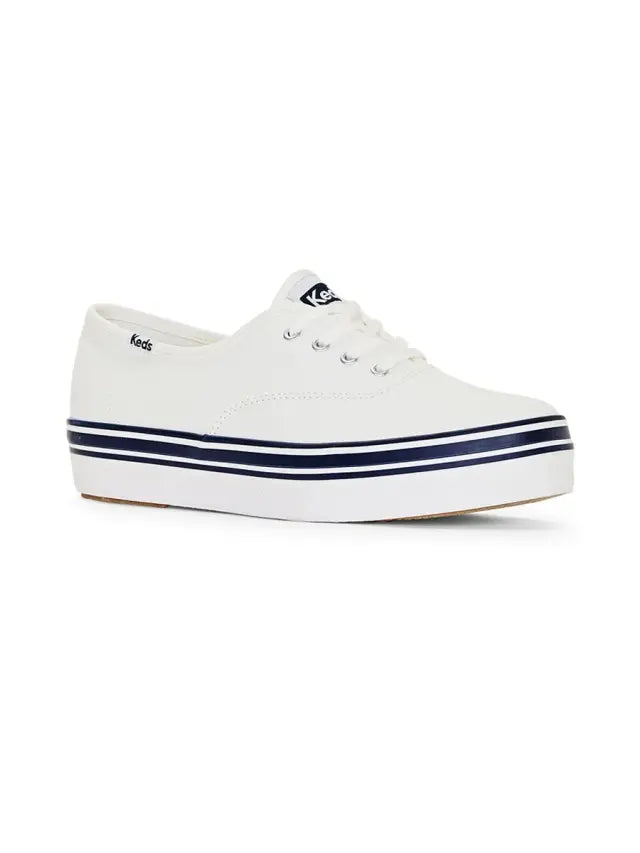 Keds Women's The Platform Canvas Stripe Foxing Sneakers - White