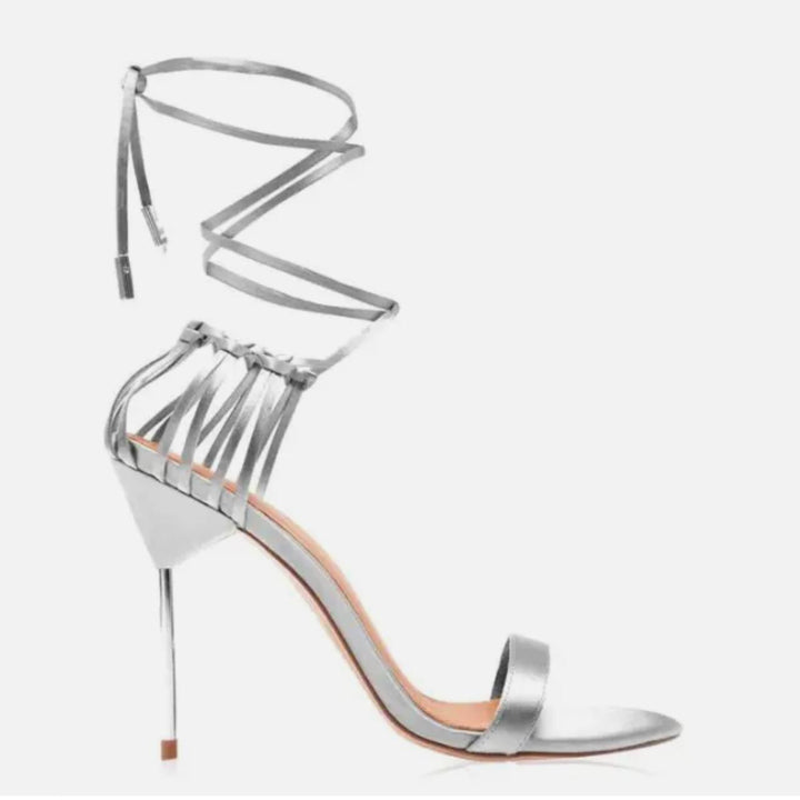 Reiss Women's Silver and Green Sandals